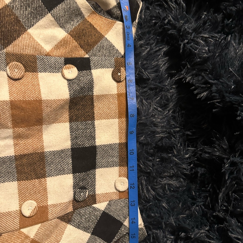 Forever 21 Buffalo Check Mini Skirt Cream Brown Black Size L - Picture 10 of 12